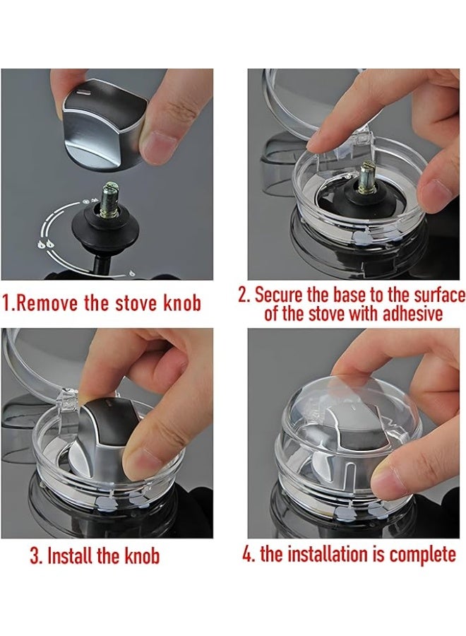 أغطية مقابض موقد عالمية لحماية الأطفال، مصممة خصيصًا لأفران ومواقد الغاز، مزودة بمادة لاصقة أكريليكية قوية لتعزيز حماية الأطفال من الحروق والإصابات العرضية (6 أغطية). - Image 4